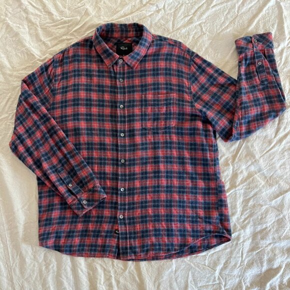 Rails Lennox Plaid Flannel Shirt XL — Barn River Smoke - Picture 1 of 5